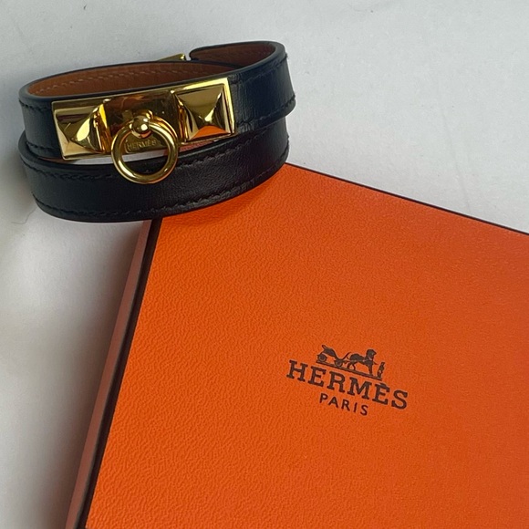 EUC Hermès Leather Rivale Double Tour Bracelet - Picture 3 of 13